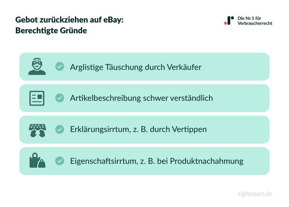 Gebot zurückziehen auf eBay