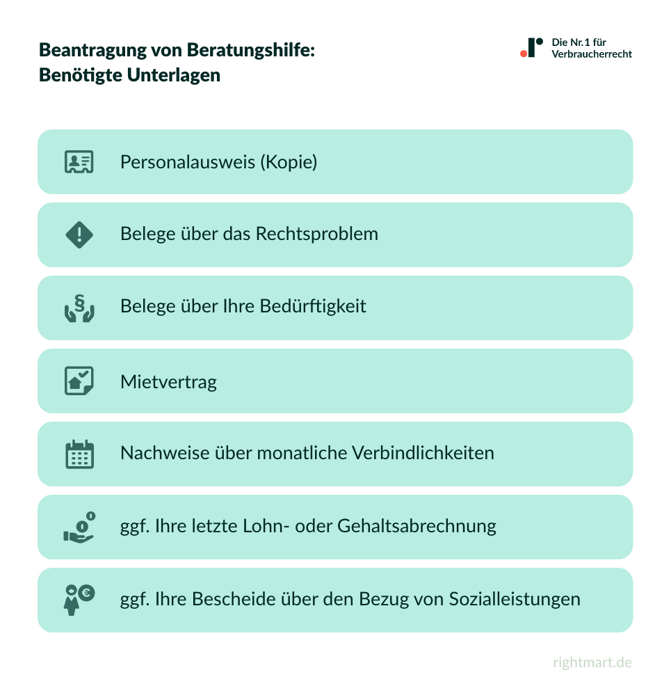 Beantragung von Beratungshilfe: Benötigte Unterlagen