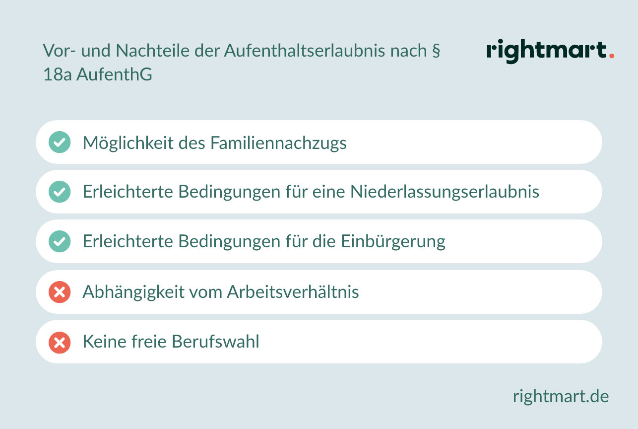 Vor- und Nachteile der Aufenthaltserlaubnis nach § 18a AufenthG